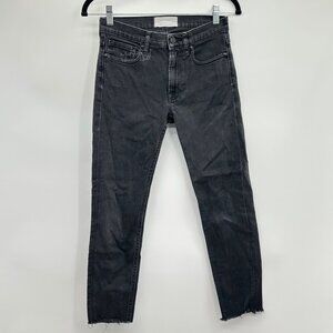 Everlane Black Raw Hem Straight Leg Ankle Jeans 25